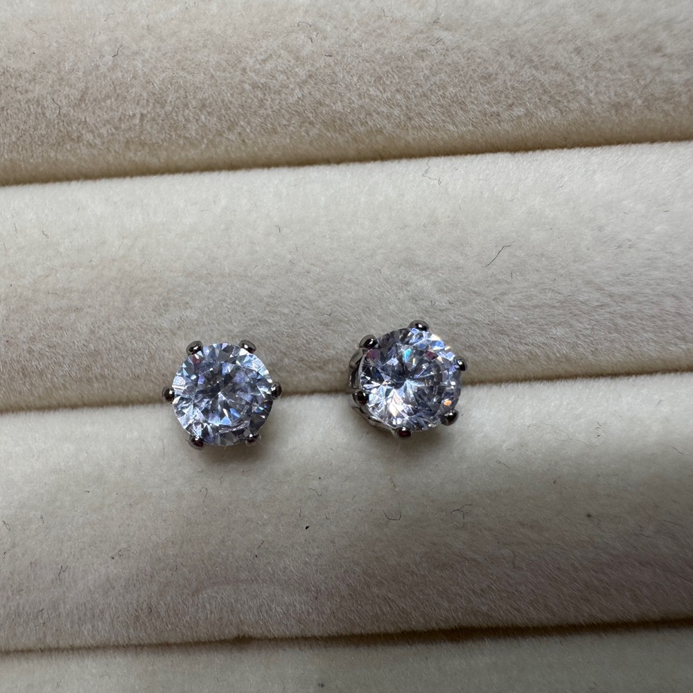 6mm Clear Crystal Round Stud Earrings